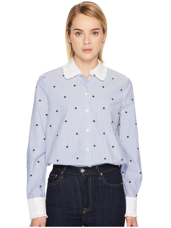 kate spade Tops - Kate Spade Broome Street Trinkle Star Stripe Button Down blouse Size XS